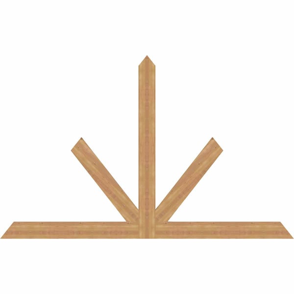 Ekena Millwork Saratoga Timber Gable Bracket, Western Red Cedar, 96"W x 60"H x 1 1/2"D x 5 1/2"F, 15/12 Pitch GBW096X60X0206SAR00SWR - main